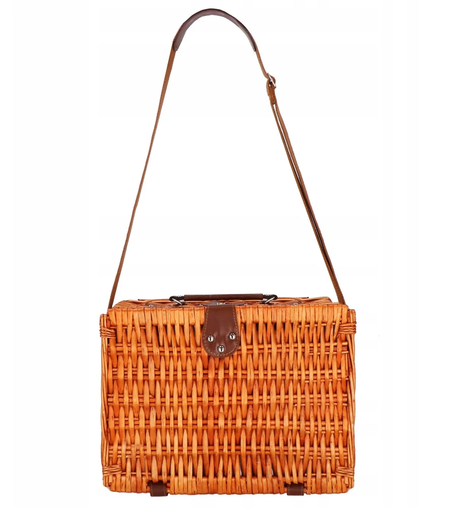 Springos Pikniko krepšelis su termodeže, 2 asmenims, rudas, 37 × 27 × 20 cm