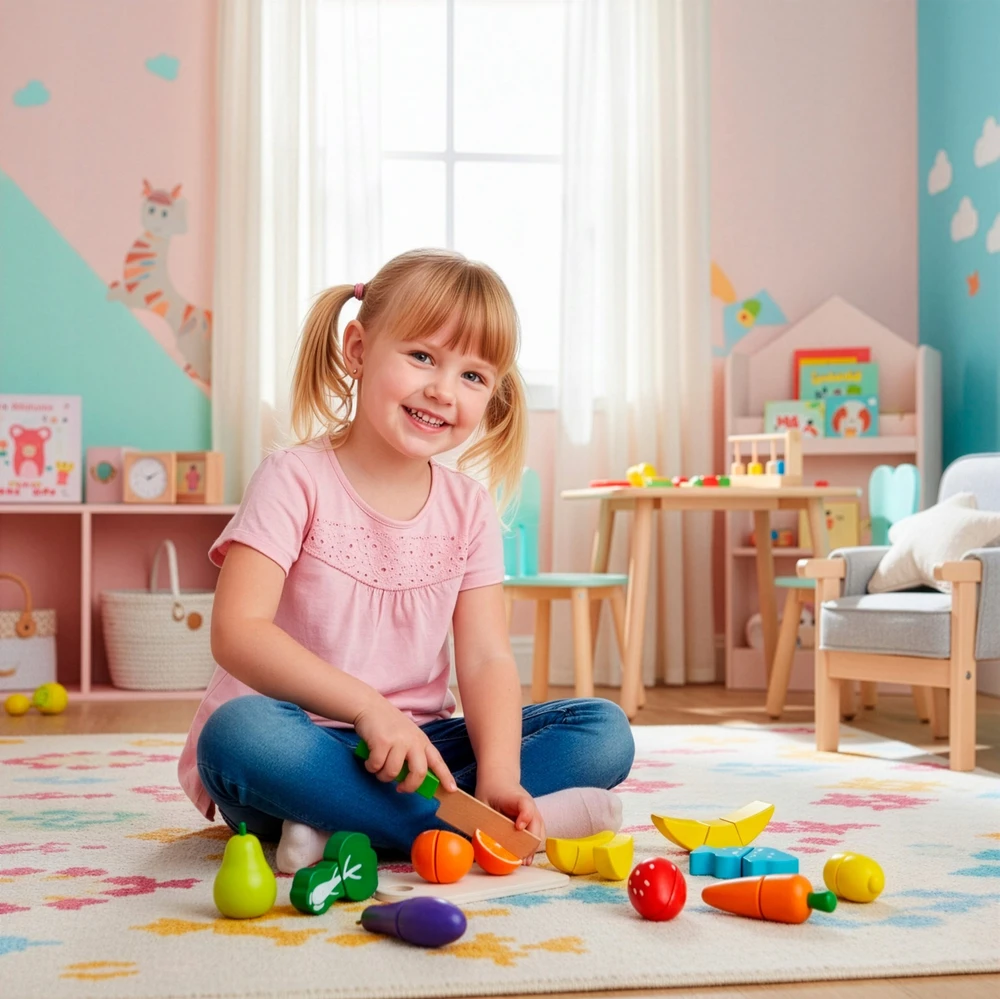 Medinis žaidimų rinkinys Springos KG0058 vaisių ir daržovių pjaustymui