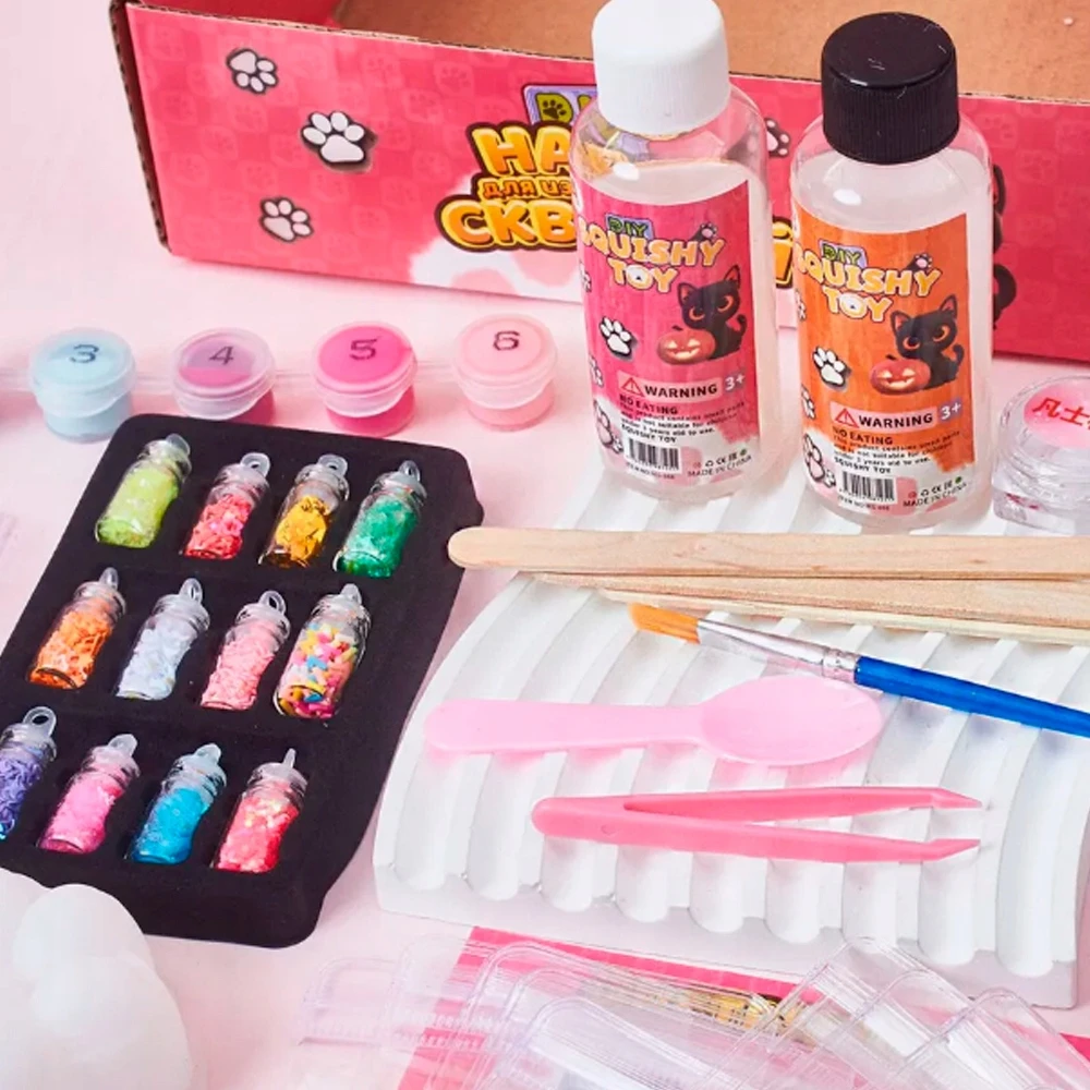 SQUISH RINKINYS, SUKURTI SLIME GLUTY SLIME PAW DOVANŲ VAIKAMS