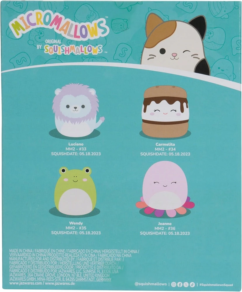 SQUISHMALLOWS Mikromallows 4 vnt Luciano Carmelita Wendy Jeanne SQMM0005