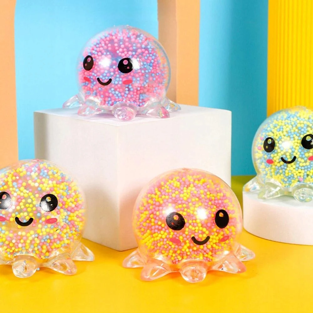 SQUISHY Octopussy GNIOTEK GLOWING LED TOY GLOWING OCTOPUS ŽAIDIMAS