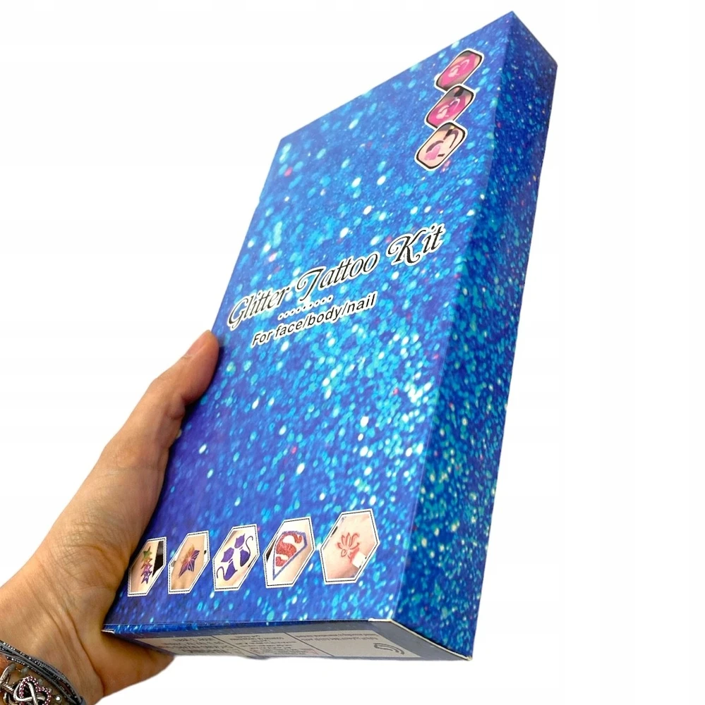 SquishySquishies Didelis rinkinys GLITTER TATTOOS Plaunamas Glitter BOX GLITTER