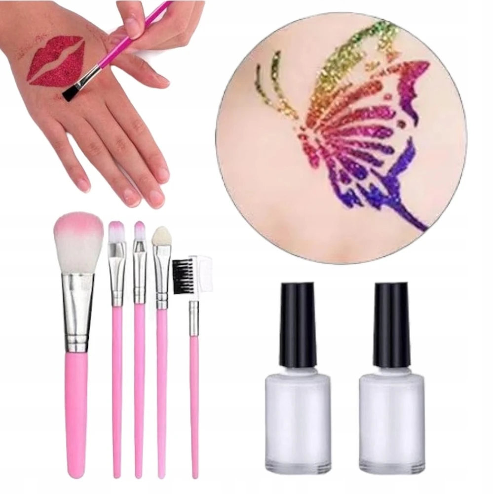 SquishySquishies Didelis rinkinys GLITTER TATTOOS Plaunamas Glitter BOX GLITTER