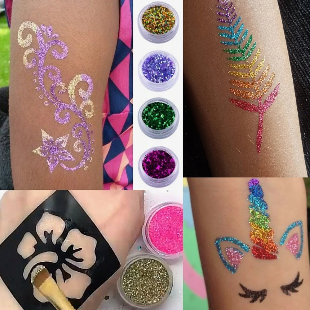 SquishySquishies Didelis rinkinys GLITTER TATTOOS Plaunamas Glitter BOX GLITTER