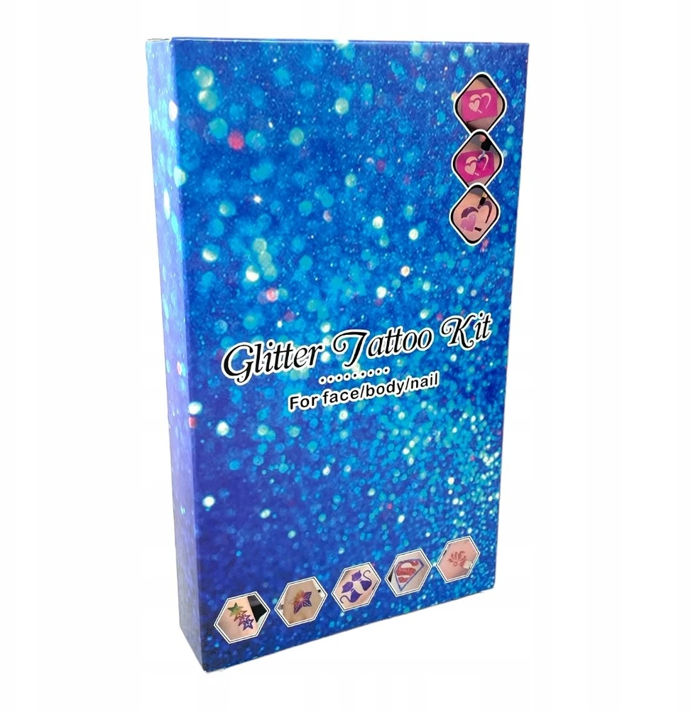 SquishySquishies Didelis rinkinys GLITTER TATTOOS Plaunamas Glitter BOX GLITTER
