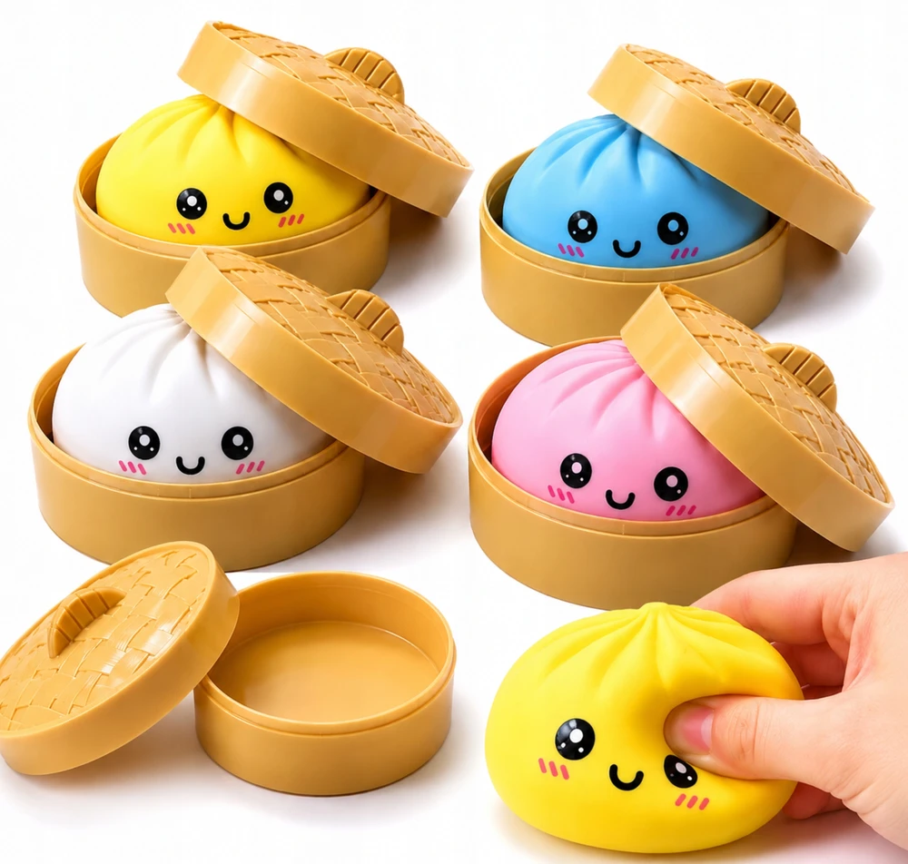 SquishySquishies Didelis Squishy Dumpling XXL, antistresinis Slow Rising koldūno rankena