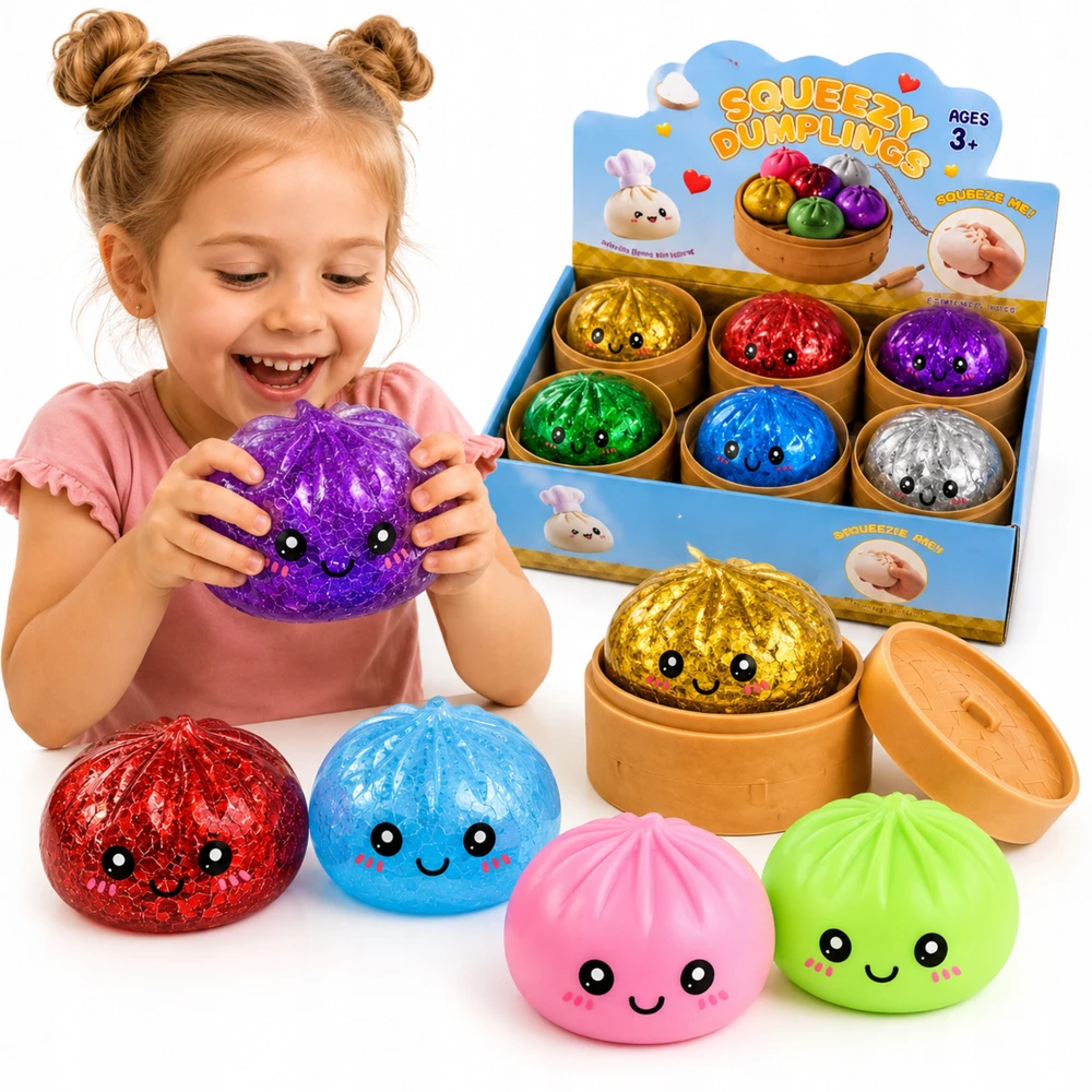 SquishySquishies Didelis Squishy Dumpling XXL, antistresinis Slow Rising koldūno rankena
