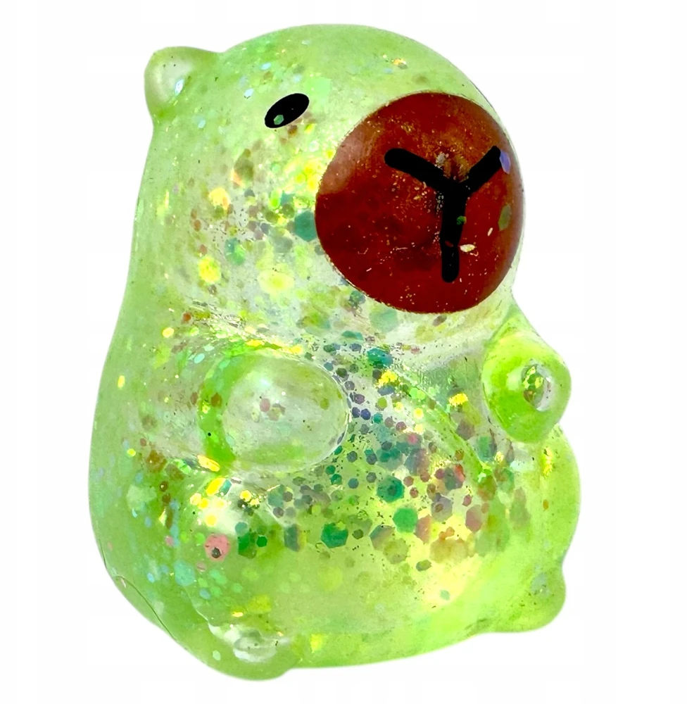 Squishysquishies Gniotek CAPYBARA su blizgučiais maltozės geliu Antistresinis žaislas 7 cm