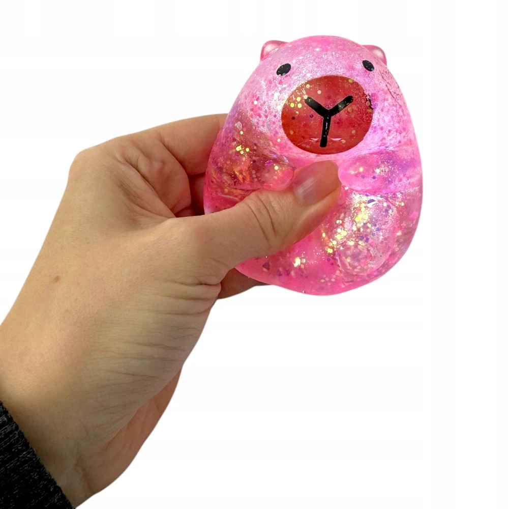 Squishysquishies Gniotek CAPYBARA su blizgučiais maltozės geliu Antistresinis žaislas 7 cm