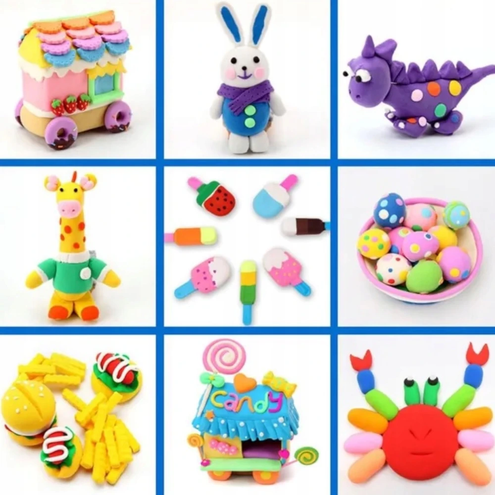 SquishySquishies POLYMER PLASTICINE SENSO PUTO MOLIS MAGIC MASĖS RINKINYS iš 12