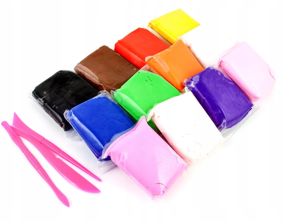 SquishySquishies POLYMER PLASTICINE SENSO PUTO MOLIS MAGIC MASĖS RINKINYS iš 12