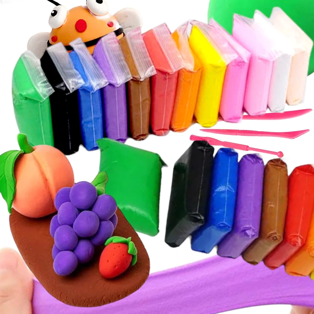 SquishySquishies POLYMER PLASTICINE SENSO PUTO MOLIS MAGIC MASĖS RINKINYS iš 12