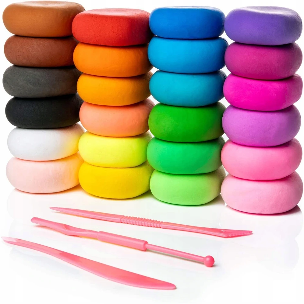 SquishySquishies POLYMER PLASTICINE SENSO PUTO MOLIS MAGIC MASĖS RINKINYS iš 12