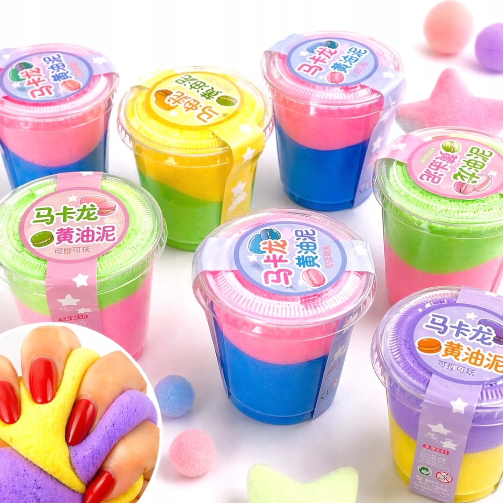 SquishySquishies PUTOLAS, polimerinio plastiko masė puodelyje, 5 cm, ĮVAIRIŲ SPALVŲ