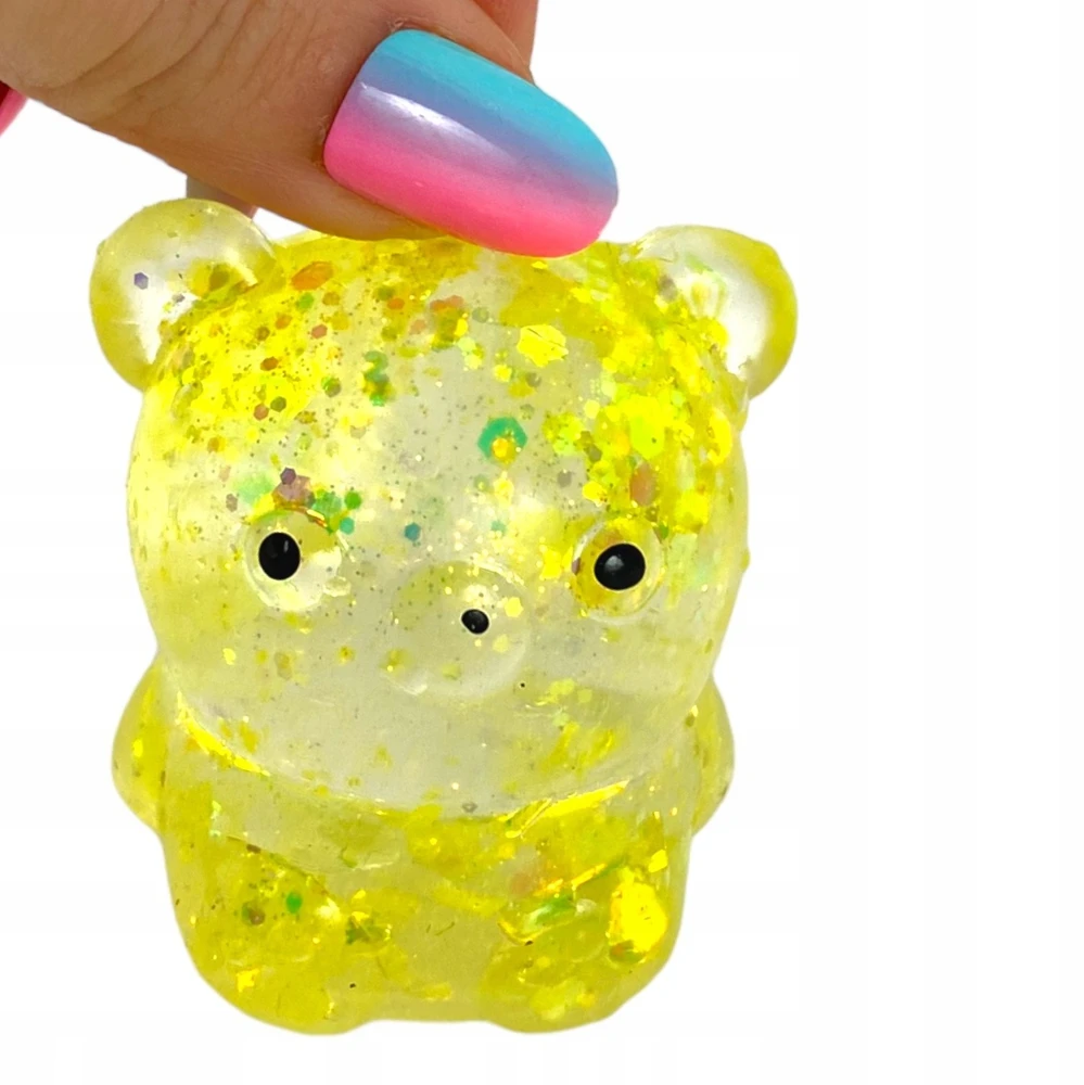 Squishysquishies Silikoninis minkštas žaislas "miškas" su blizgučiais, 6 cm