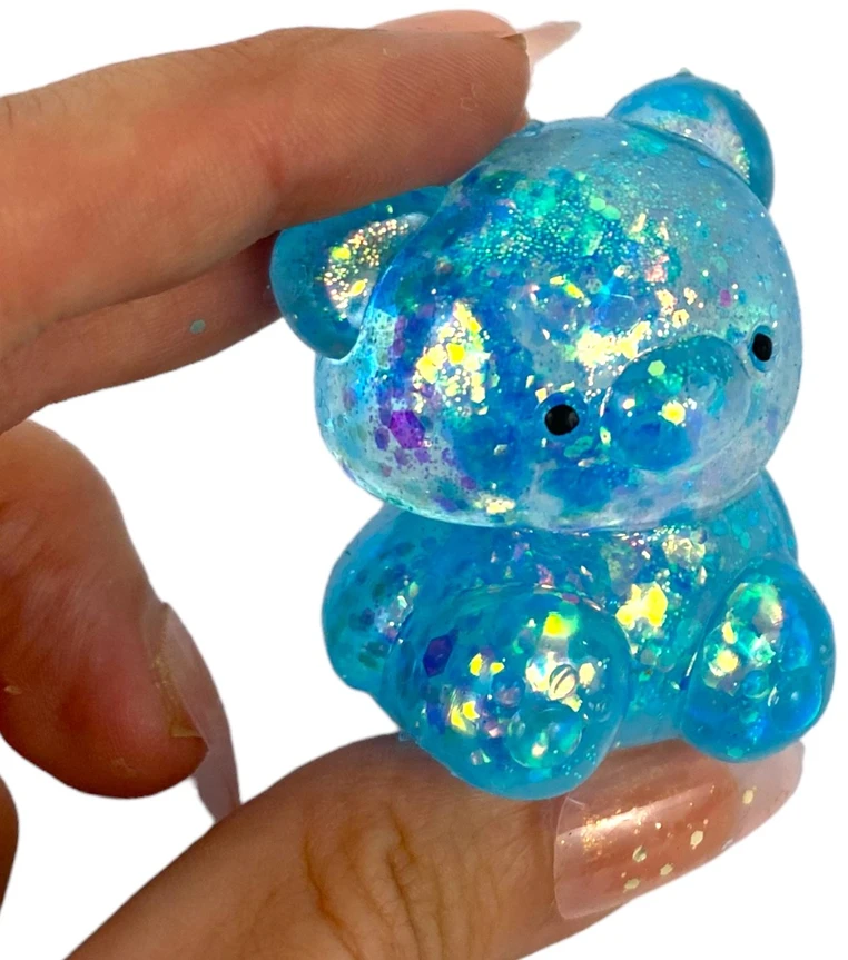 Squishysquishies Silikoninis minkštas žaislas "miškas" su blizgučiais, 6 cm