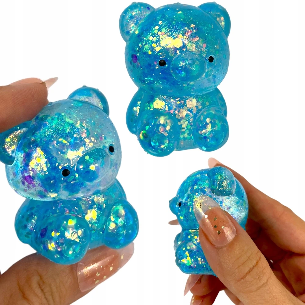 Squishysquishies Silikoninis minkštas žaislas "miškas" su blizgučiais, 6 cm