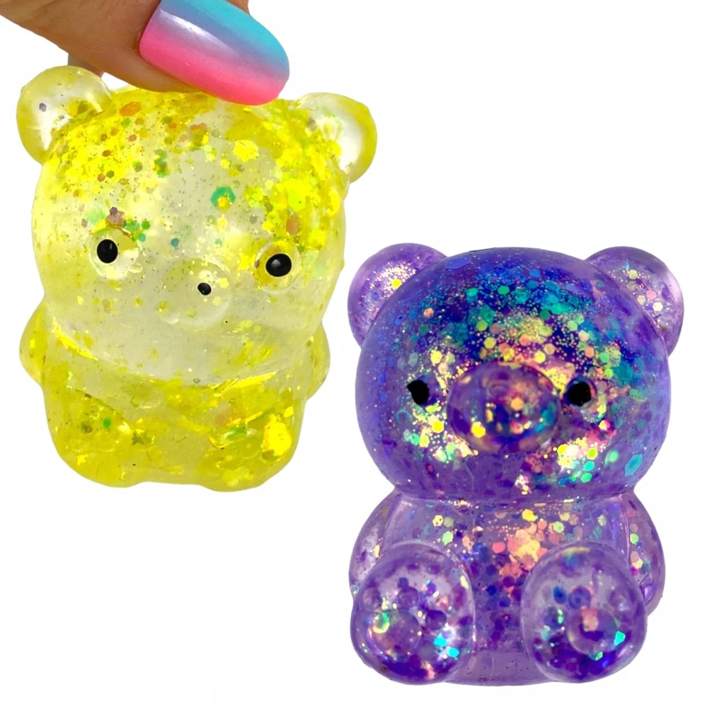 Squishysquishies Silikoninis minkštas žaislas "miškas" su blizgučiais, 6 cm