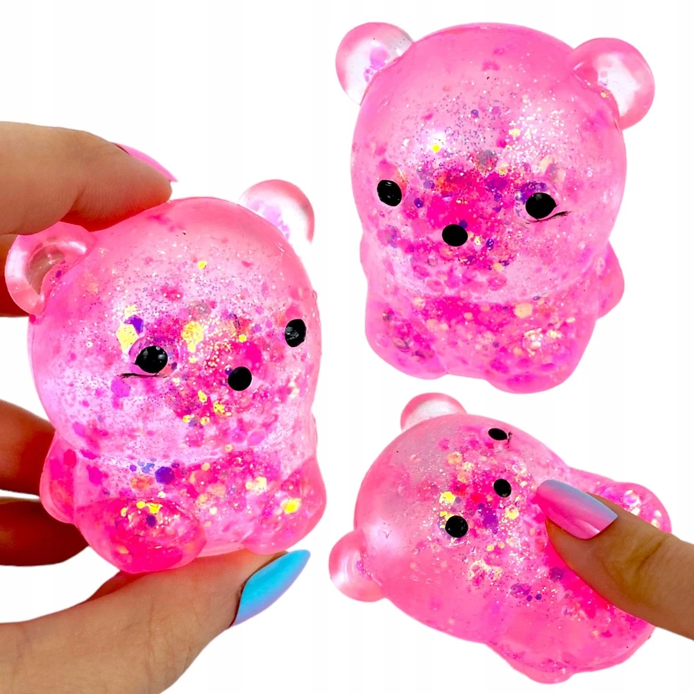 Squishysquishies Silikoninis minkštas žaislas "miškas" su blizgučiais, 6 cm