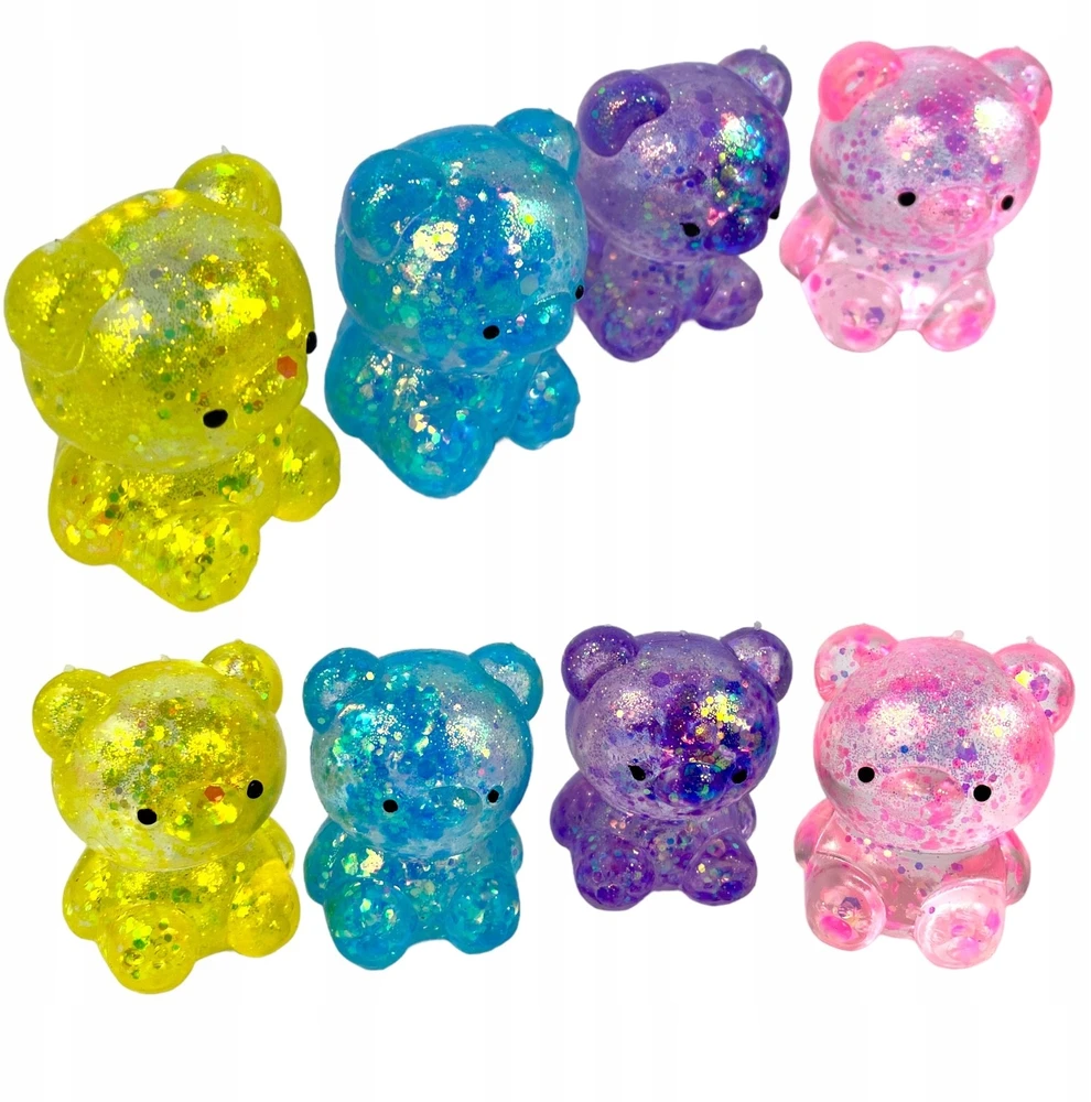 Squishysquishies Silikoninis minkštas žaislas "miškas" su blizgučiais, 6 cm