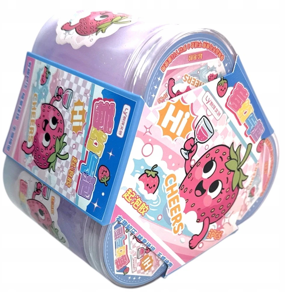 Squishysquishies SLIME FRAGRANCED 3PACK braškių skaidrus RINKINYS 3x250 ml