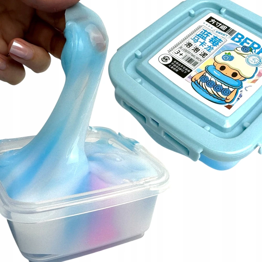 SquishySquishies SLIME plastikinė pasta BLUEBERRY MACARON Sensory