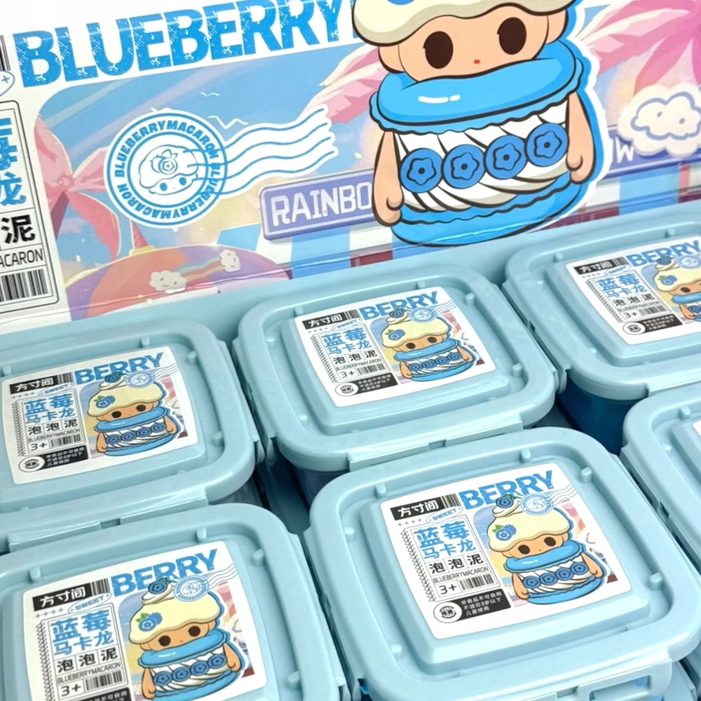 SquishySquishies SLIME plastikinė pasta BLUEBERRY MACARON Sensory