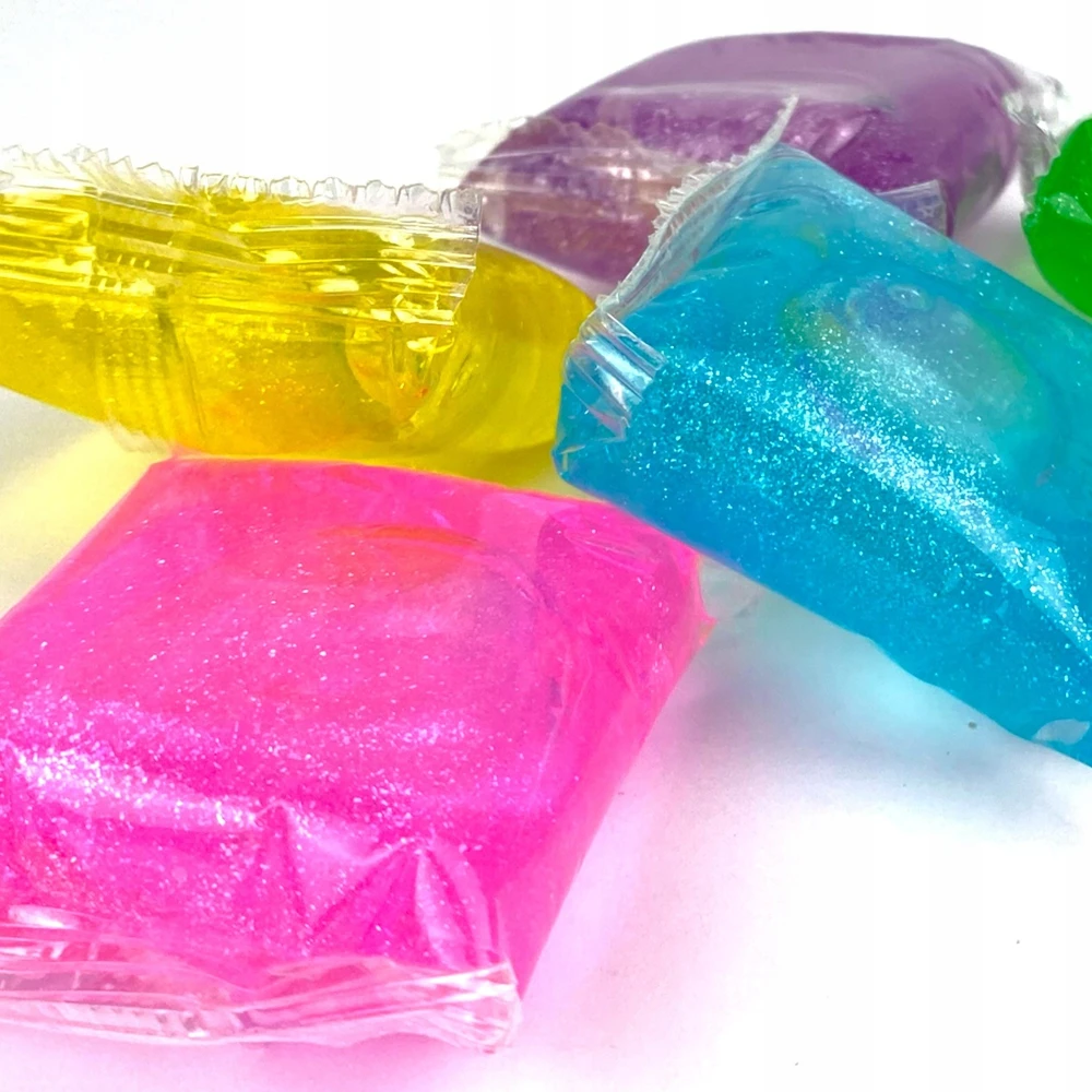 SquishySquishies SLIME, SPALVINGOS SLIME, 6 SPALVOS, antistresiniai, plastilino PAKETELĖLIAI