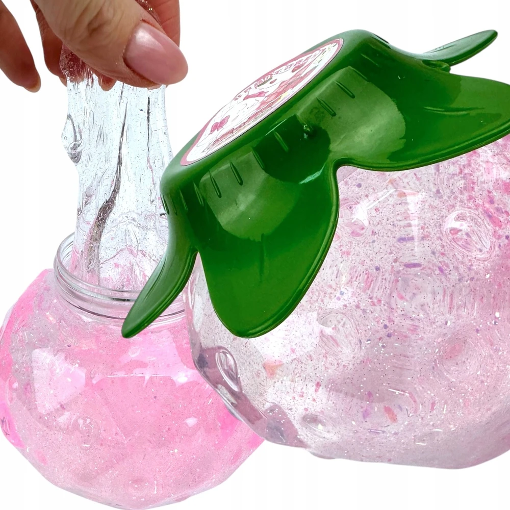 Squishysquishies SLIME ŻELOWA MASA brokatowa STRETCH truskawka SENSORYCZNA SLAJM Jumbo