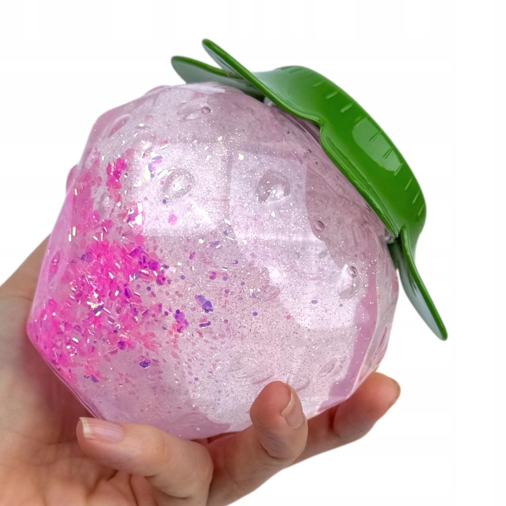Squishysquishies SLIME ŻELOWA MASA brokatowa STRETCH truskawka SENSORYCZNA SLAJM Jumbo