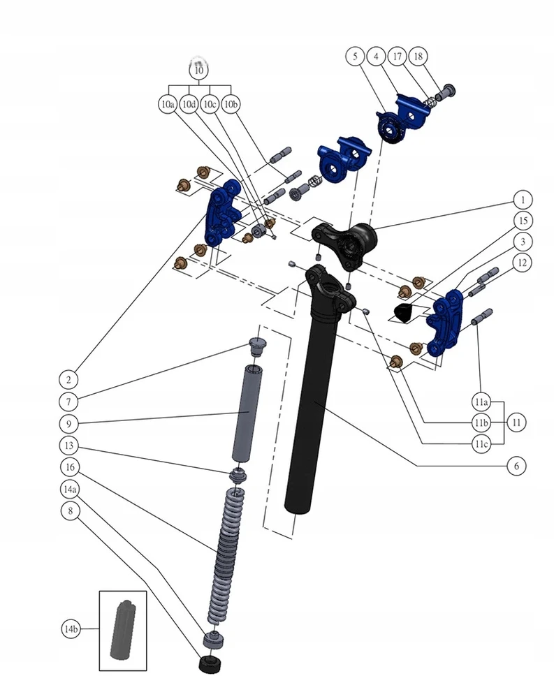 SR Suntour SP25-NCX BLK pakabos sėdynės stulpas (31,6*350mm), aliuminis