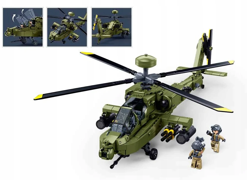 Sraigtasparnis AH-64 Apache 1:35 Blocks Sluban 734 el M38-B1536