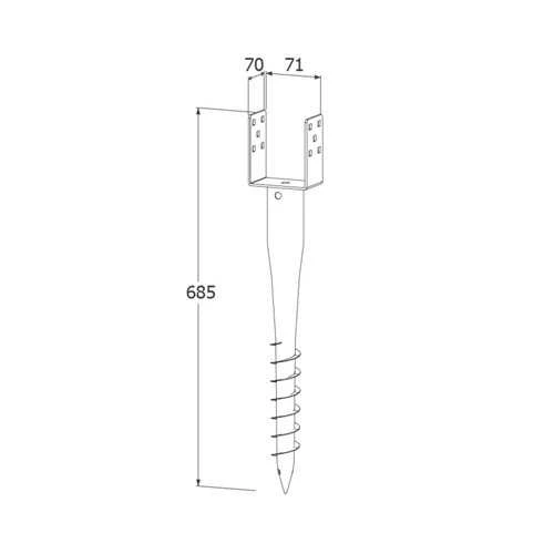 DMX Sraigtinis polis DOMAX 70/685