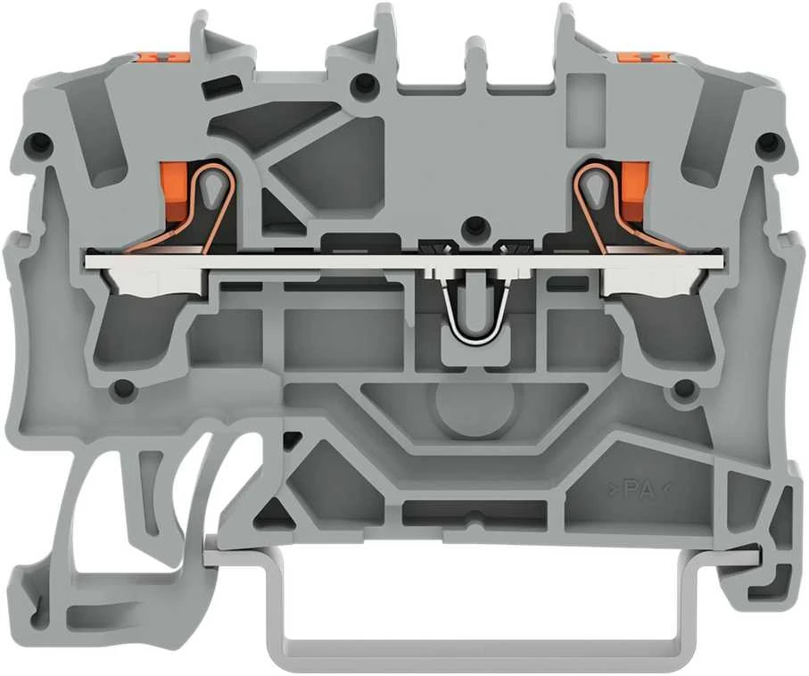 Gnybtas Wago 2202-1207, 2 jungčių 2,5 mm², 24A, gelt./žal.