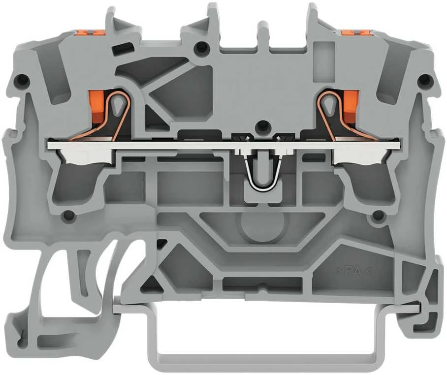 Gnybtas Wago 2202-1201, 2 jungčių 2,5 mm², 24A, pilkas