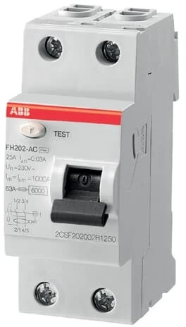 Srovės nuotekio relė Hager CD226J (AC, 25A, 2P, 30mA, 230V)