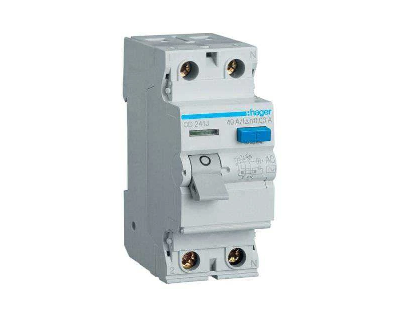 Srovės nuotekio relė Hager CD226J (AC, 25A, 2P, 30mA, 230V)