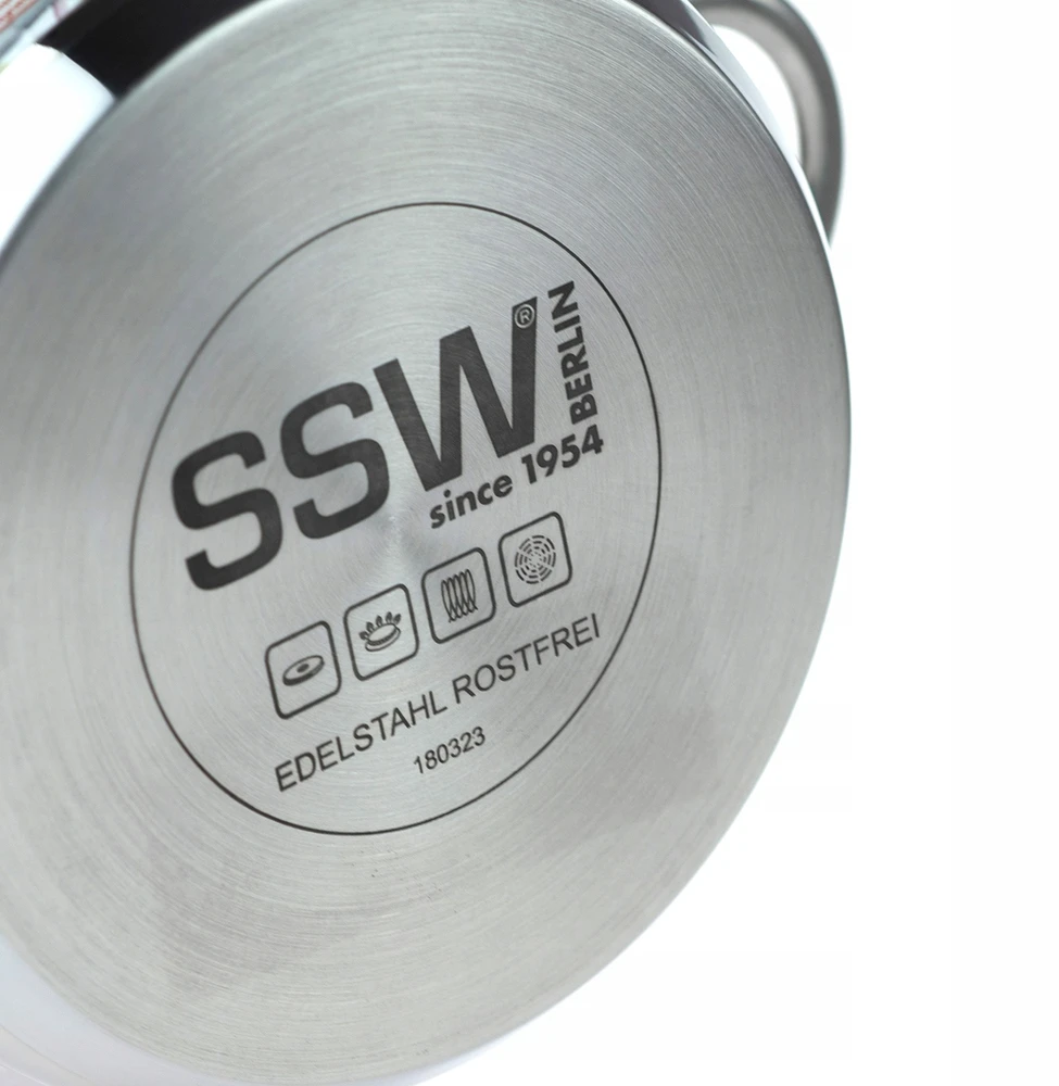 SSW Nerūdijančio plieno indukcinis puodas 0,9l su dangčiu