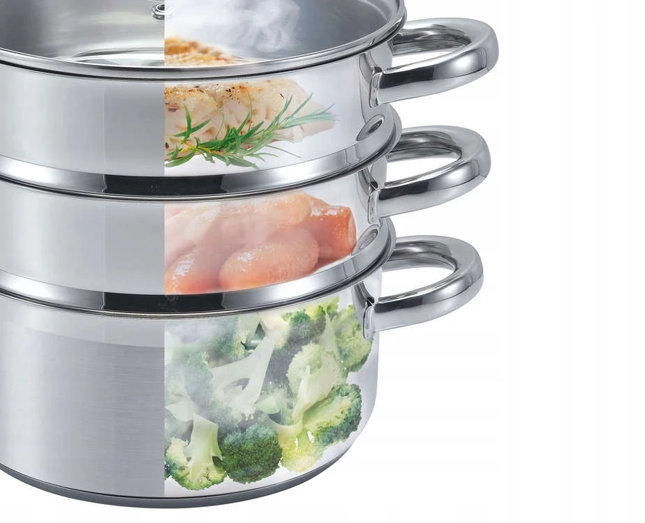SSW Vitalo garų puodas 4,3 l 24 cm garintuvas su 2 įdėklais