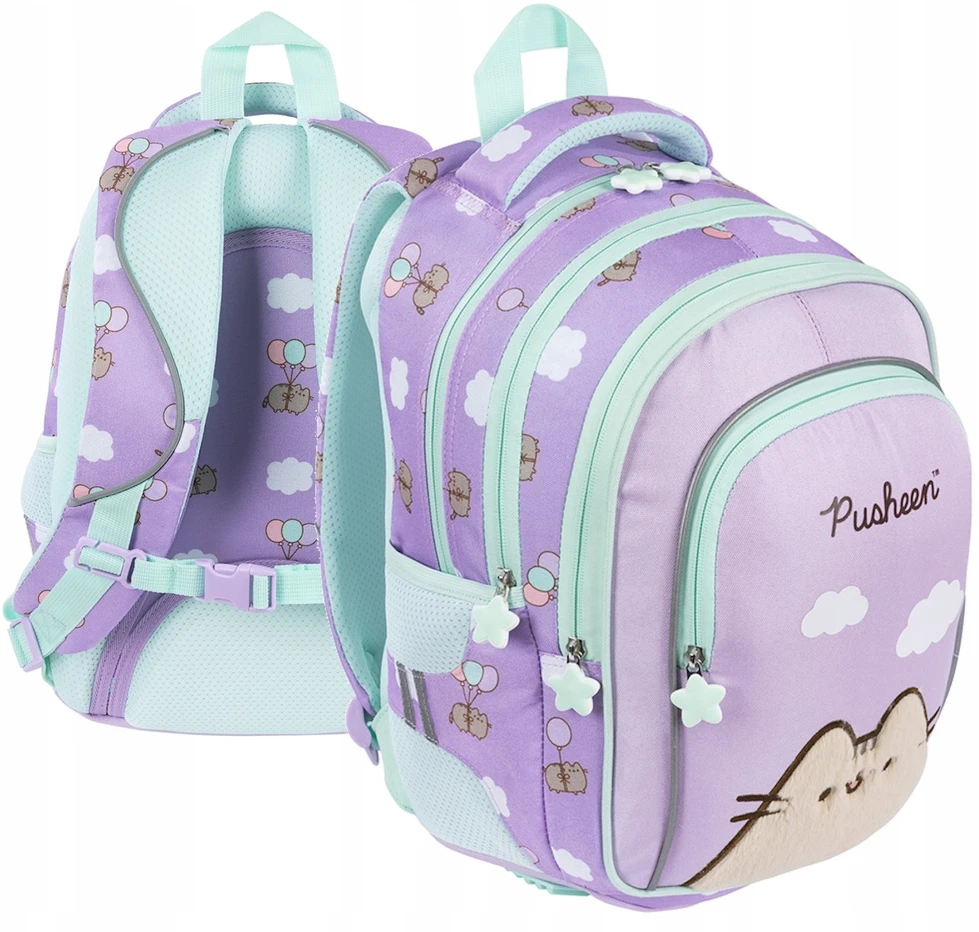 St. Majewski 5 dalių mokyklinis rinkinys: Kuprinė, pieštukinė, maišelis, dėžutė, gertuvė su Pusheen