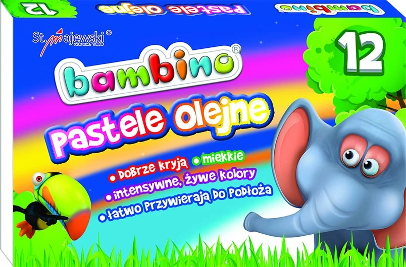 St. Majewski BAMBINO aliejinės pastelinės kreidelės 12 spalvų
