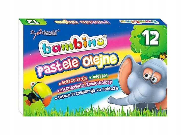 St. Majewski BAMBINO aliejinės pastelinės kreidelės 12 spalvų