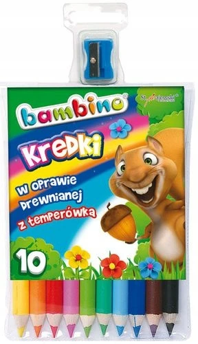 St. Majewski Bambino spalvinimo pieštukai, 10 spalvų, su drožtuku