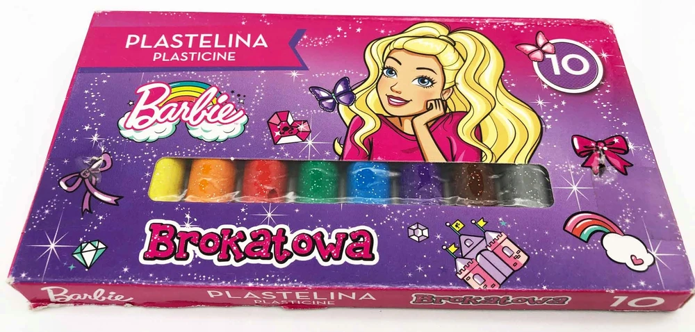 St. Majewski Barbie plastilinas su blizgučiais, 10 spalvų