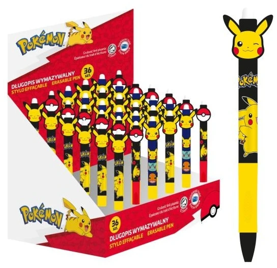 St. Majewski Ištrinamas rašiklis "pokemon" su minkšta rankena, 0.5mm, mėlynas