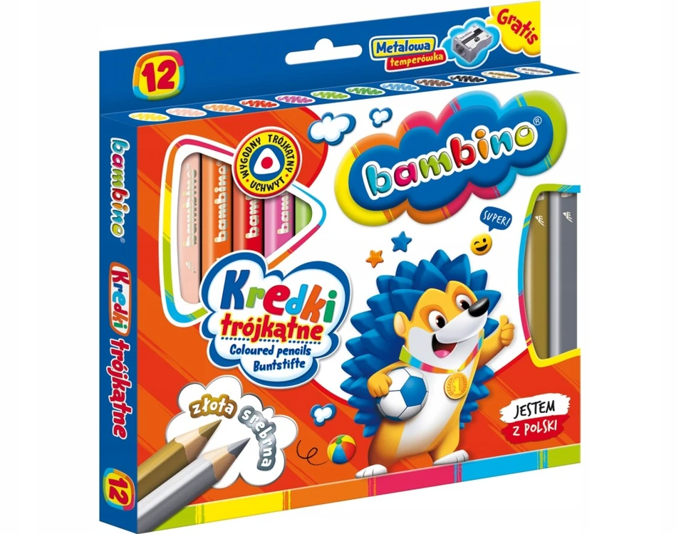 Pieštukai su drožtuku Bambino, 12vnt.