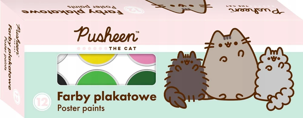 Starpak St. Majewski Plakatų dažai 12 spalvų 20ml Pusheen