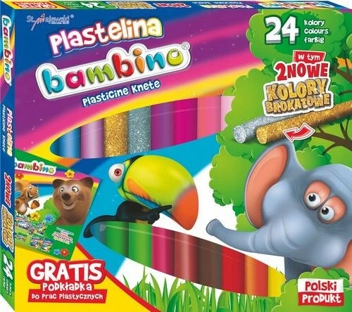 St. Majewski Plastelino rinkinys 24 spalvos Bambino - intensyvūs, ryškūs atspalviai