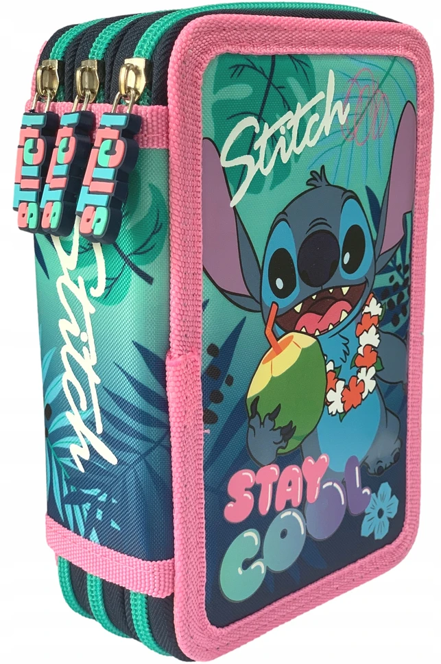 St. Majewski "stay Cool" "stitch" trijų skyrių penalas su priedais