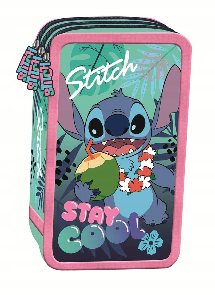 St. Majewski "stay Cool" "stitch" trijų skyrių penalas su priedais